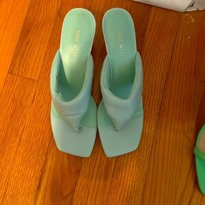 Mint green heels